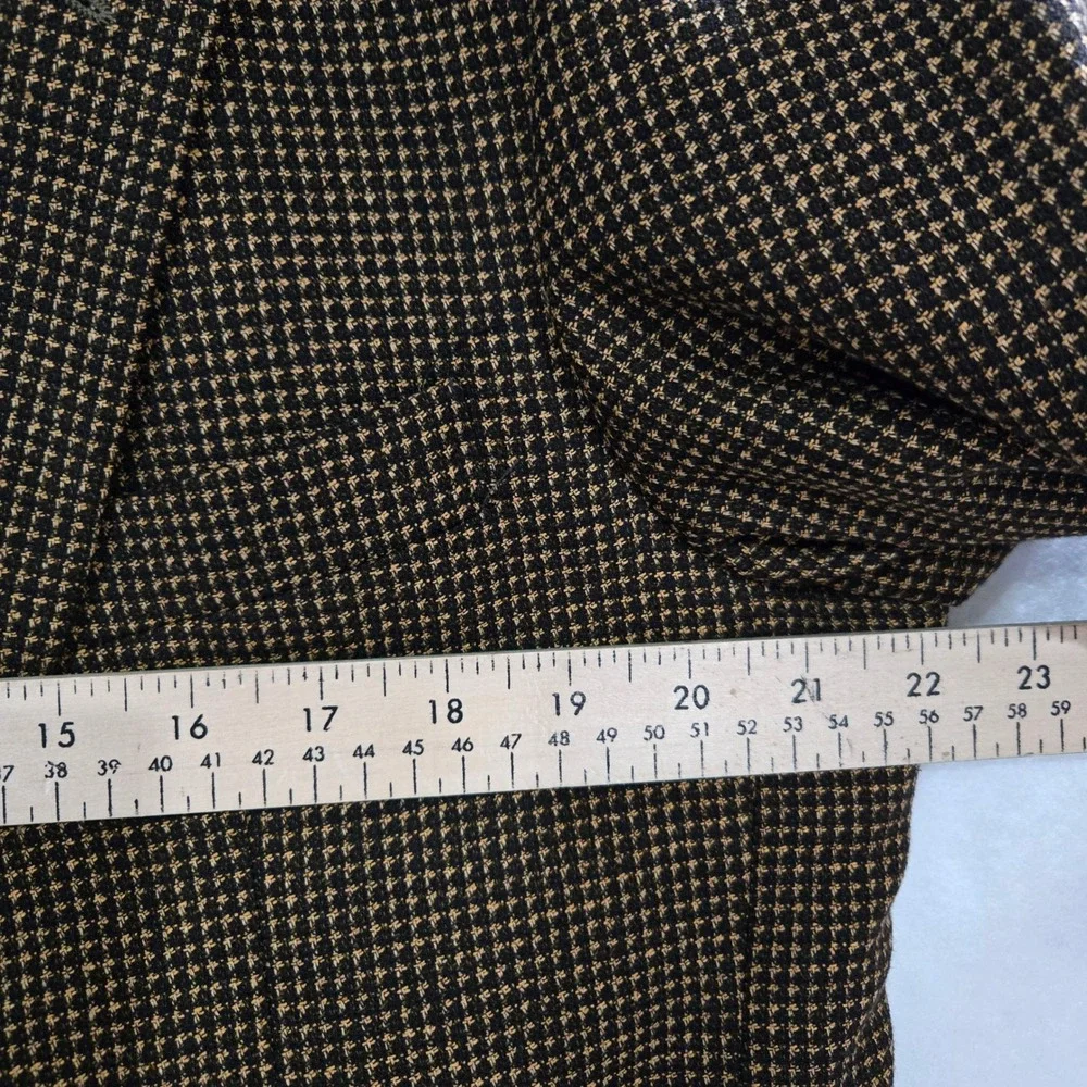 YSL Yves Saint Laurent 44R* Vintage 80s Blazer Brown Wool Silk MicroCheck Jacket